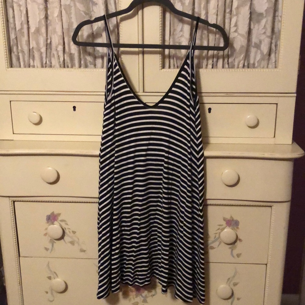Black/White Striped Mini Dress